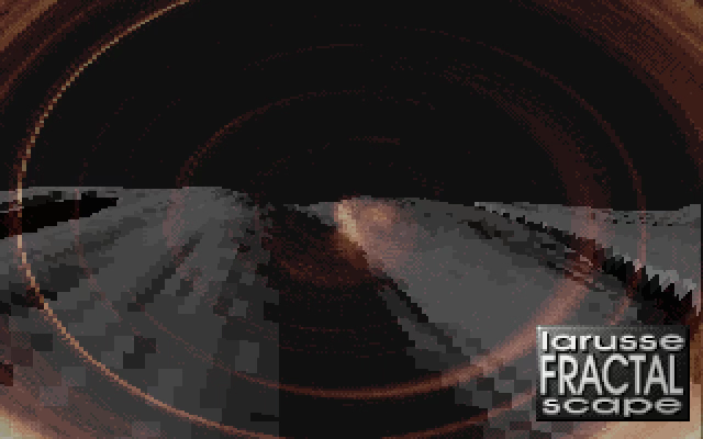 Dope runtime frame at 04:35.000 showing the fractal scape under the fire spiral