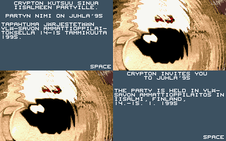 Juhla 95 Invitation public Pouet screenshot