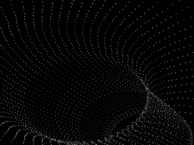 Second Reality animated moire point field and rings from the direct run